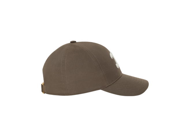 Celine Celine Triomphe Baseball Cap In Cotton Dark Taupe - view 3