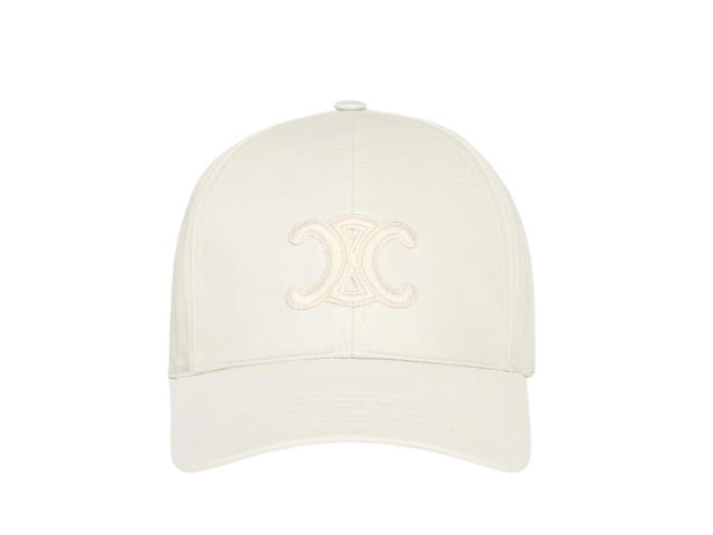 Celine Celine Triomphe Baseball Cap In Cotton Ecru - view 1