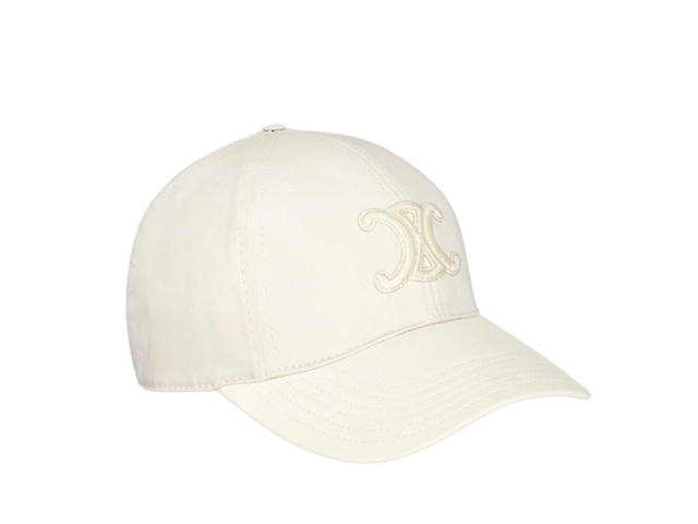 Celine Celine Triomphe Baseball Cap In Cotton Ecru - view 3