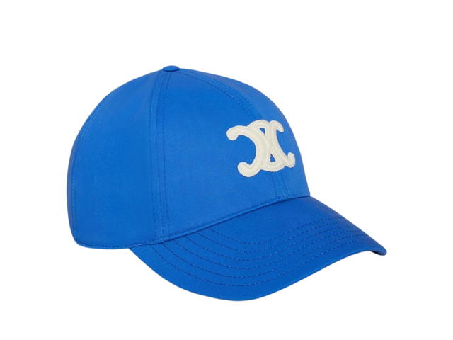 Celine Celine Triomphe Baseball Cap In Cotton Electric Blue - view 2