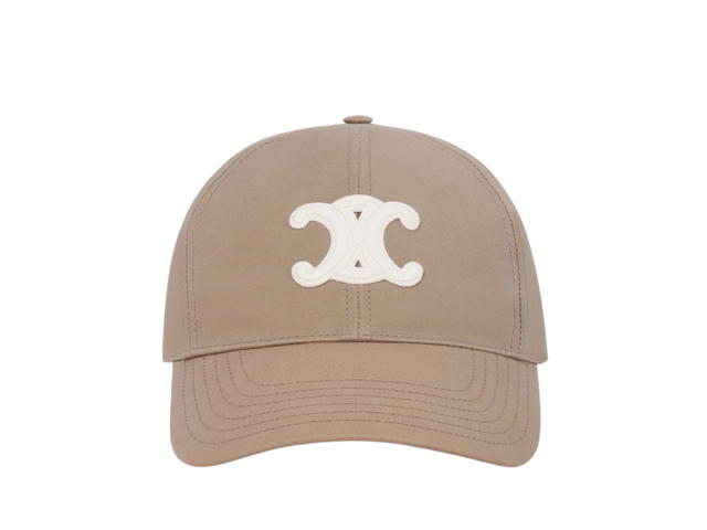 Celine Celine Triomphe Baseball Cap In Cotton Greige - view 1