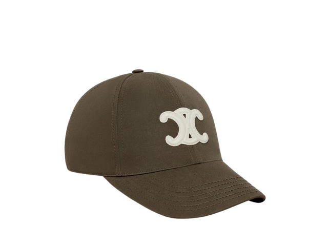 Celine Celine Triomphe Baseball Cap In Cotton Kaki Militaire - view 2