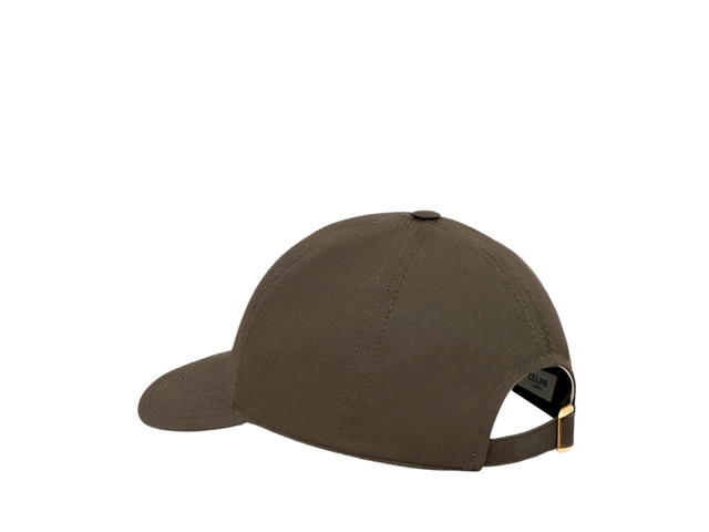Celine Celine Triomphe Baseball Cap In Cotton Kaki Militaire - view 4