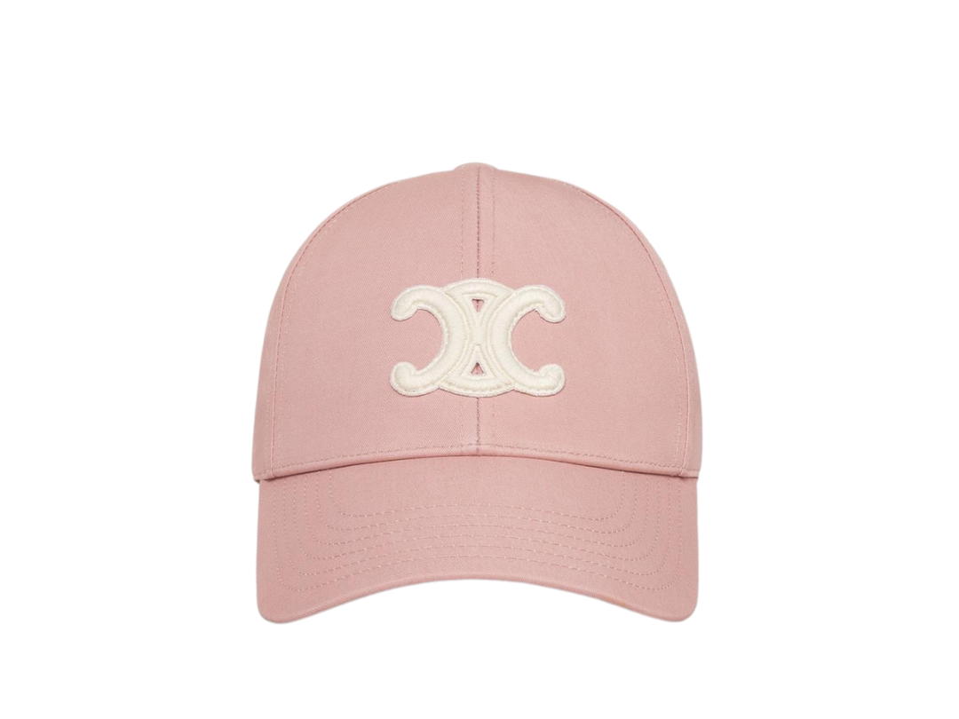Celine Celine Triomphe Baseball Cap In Cotton Vintage Pink