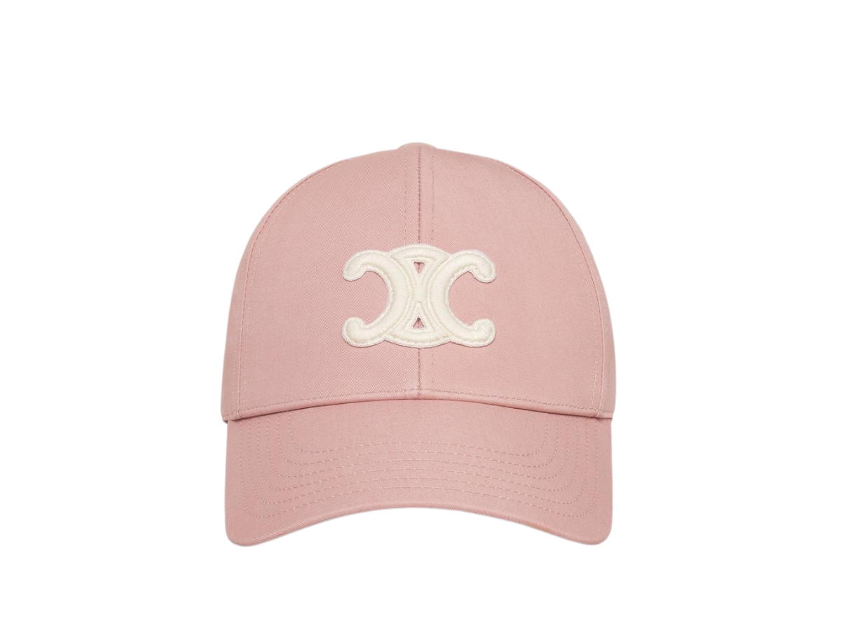 Celine Celine Triomphe Baseball Cap In Cotton Vintage Pink