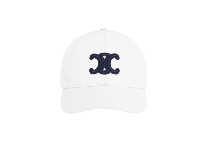 Celine Celine Triomphe Baseball Cap In Cotton White - view 1