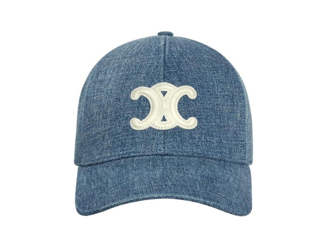 Celine Celine Triomphe Baseball Cap In Denim Union Wash - view 1