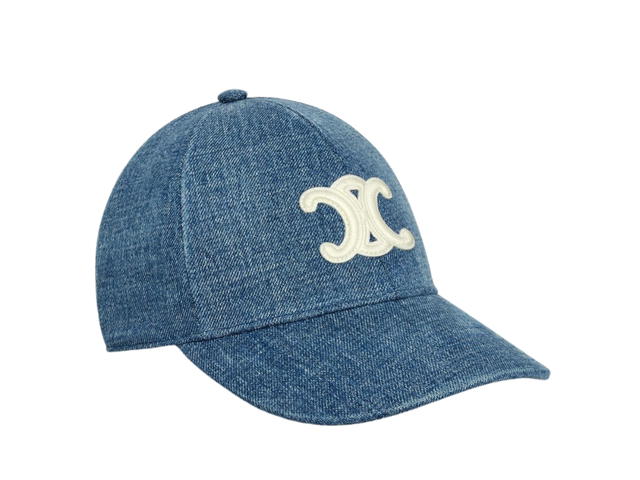 Celine Celine Triomphe Baseball Cap In Denim Union Wash - view 2