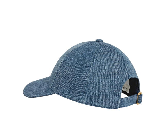 Celine Celine Triomphe Baseball Cap In Denim Union Wash - view 3