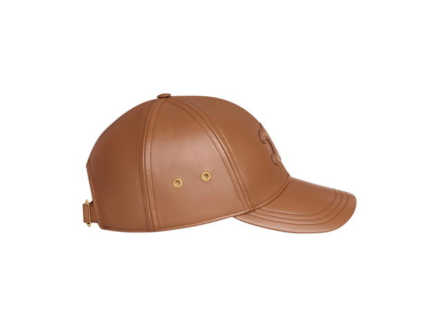 Celine Celine Triomphe Baseball Cap In Lambskin Beige - view 3