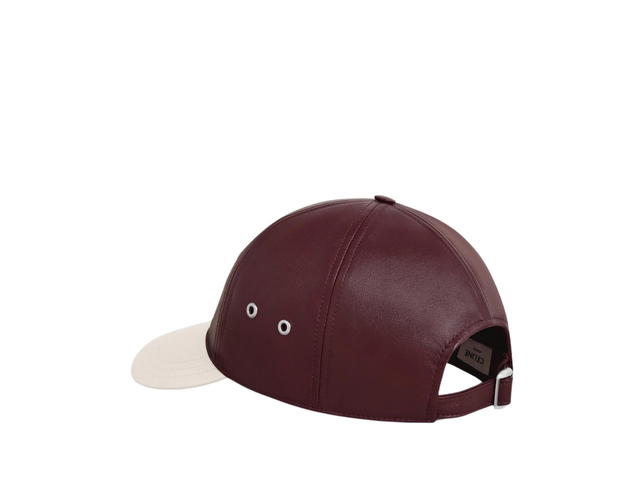 Celine Celine Triomphe Baseball Cap In Lambskin White Bordeaux - view 4