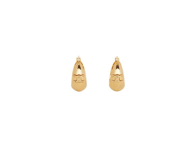 Celine Celine Triomphe Bold Hoops In Brass With Gold Finish Gold - view 1