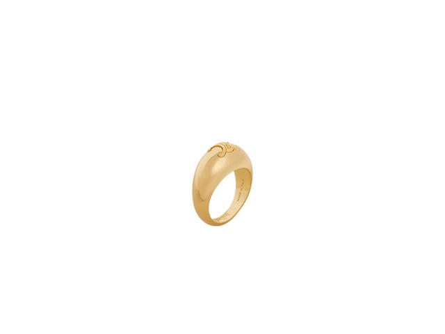 Celine Celine Triomphe Bold Ring In Brass With Gold Finish Gold - view 2