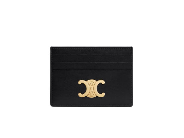 Celine Celine Triomphe Card Holder in Shiny Calfskin Black - view 1