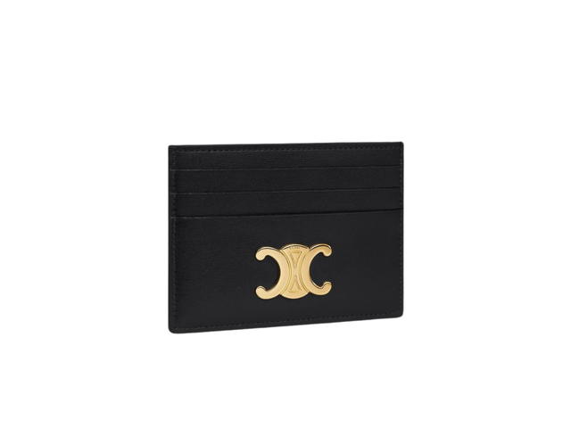 Celine Celine Triomphe Card Holder in Shiny Calfskin Black - view 2
