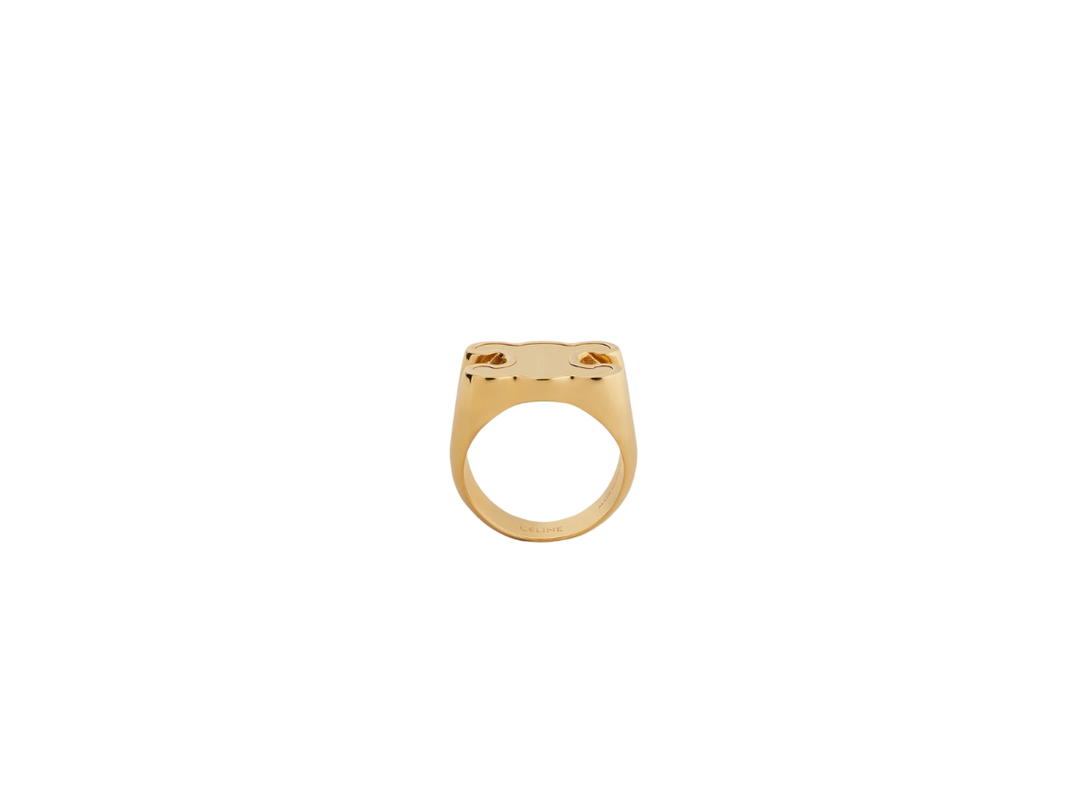 Celine Celine Triomphe Chevalière Ring In Brass With Gold Finish Gold