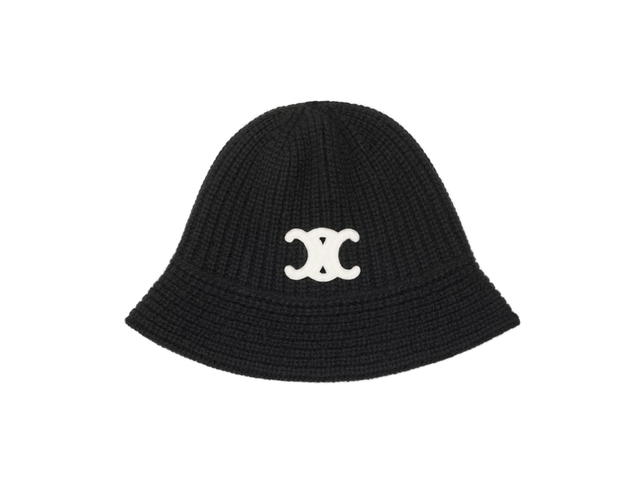 Celine Celine Triomphe Cloche Beanie In Cashmere Black - view 1