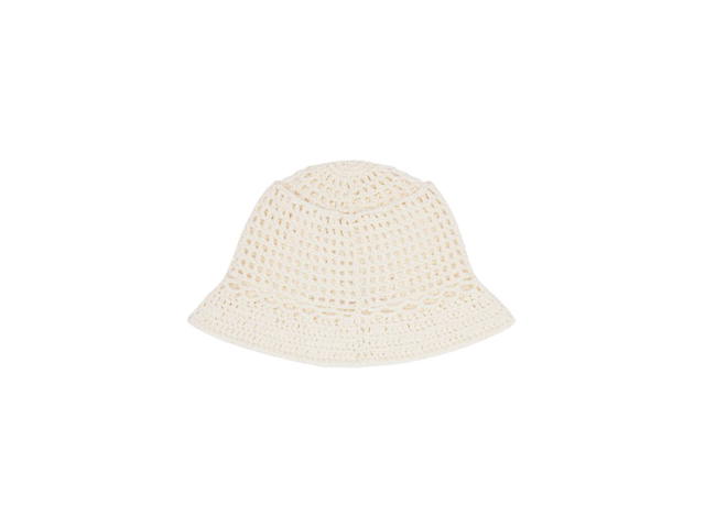 Celine Celine Triomphe Cloche Beanie In Crocheted Cotton Off White - view 2