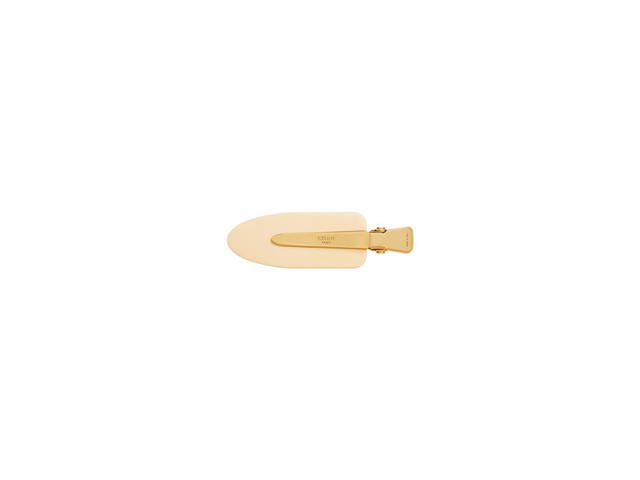 Celine Celine Triomphe Flat Hair Clip In Vanilla Acetate And Brass With Gold Finish And Steel - view 3
