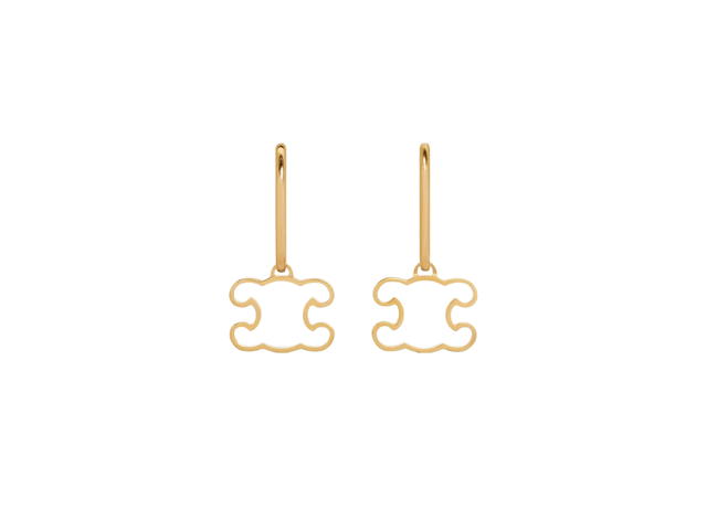 Celine Celine Triomphe Frame Earrings In Brass With Gold Finish Gold - view 1