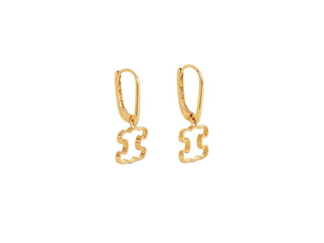 Celine Celine Triomphe Frame Earrings In Brass With Gold Finish Gold - view 2