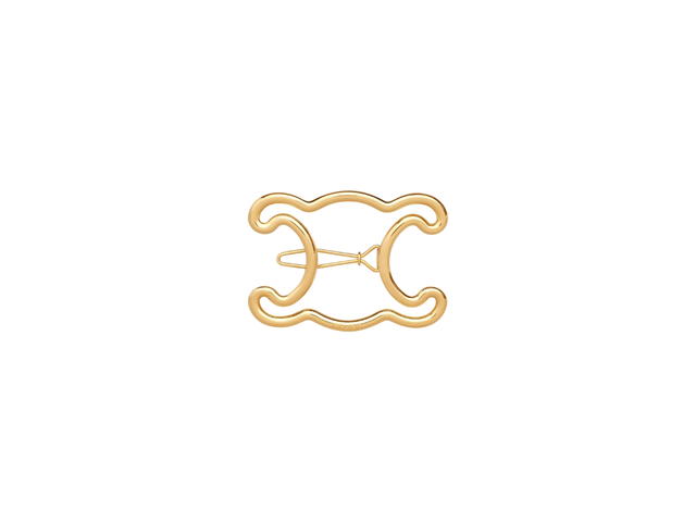 Celine Celine Triomphe Frame Hair Clip In Brass With Gold Finish Gold - view 1