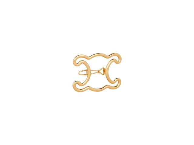 Celine Celine Triomphe Frame Hair Clip In Brass With Gold Finish Gold - view 2