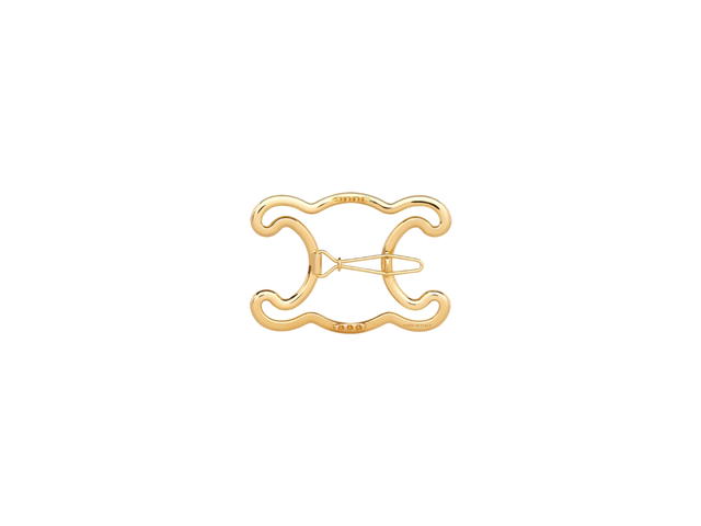 Celine Celine Triomphe Frame Hair Clip In Brass With Gold Finish Gold - view 3