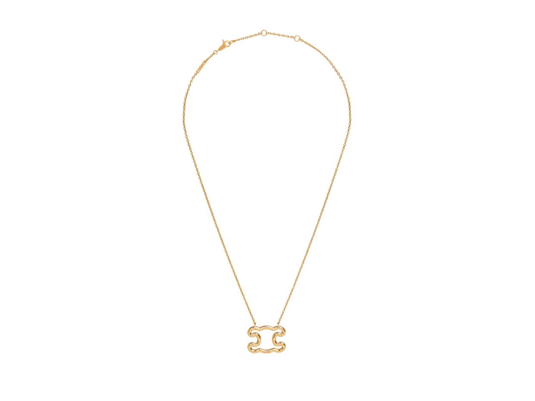 Celine Celine Triomphe Frame Large Necklace In Brass With Gold Finish Gold