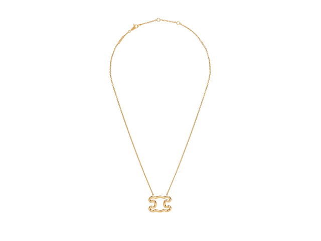Celine Celine Triomphe Frame Large Necklace In Brass With Gold Finish Gold - view 1