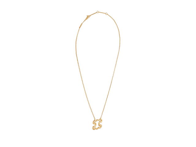Celine Celine Triomphe Frame Large Necklace In Brass With Gold Finish Gold - view 3