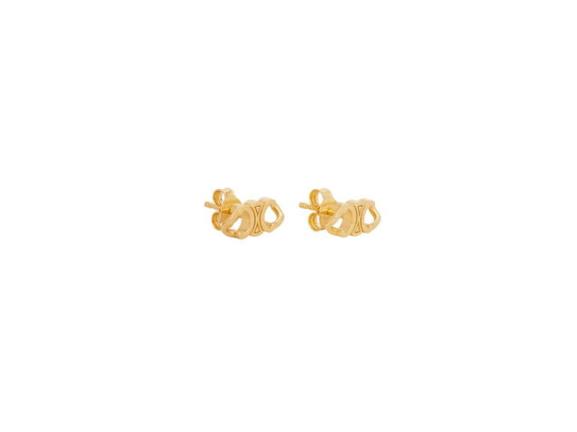 Celine Celine Triomphe Gourmette Studs In Brass With Gold Finish Gold - view 2