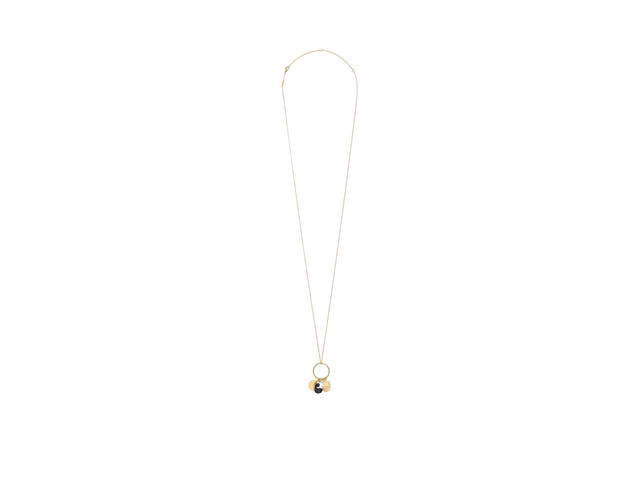 Celine Celine Triomphe Indie Charms Necklace In Brass With Gold And Silver Finish Rutilated Quartz And Hawk Eye Gold Multicolour - view 1