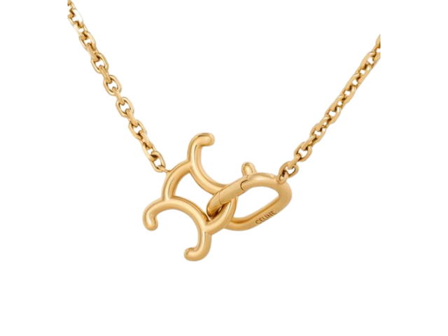 Celine Celine Triomphe Lock Necklace In Brass With Gold Finish - view 2