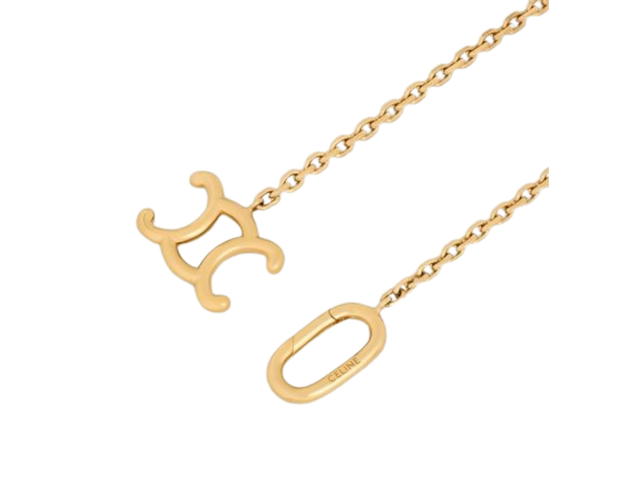 Celine Celine Triomphe Lock Necklace In Brass With Gold Finish - view 3