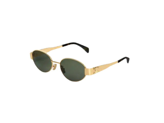 Celine Celine Triomphe Metal 01 Sunglasses In Metal Gold Green - view 1