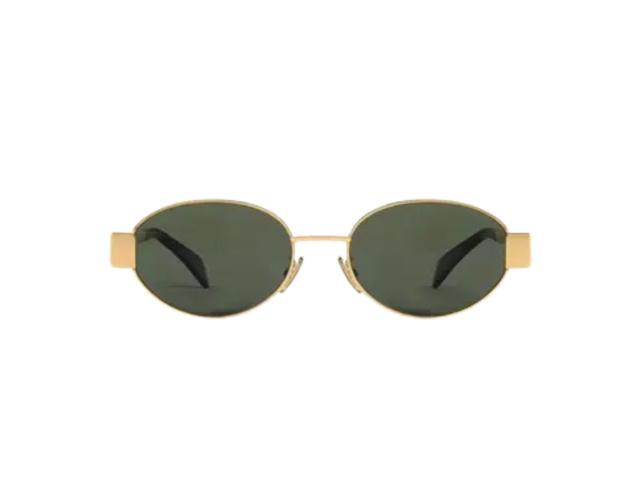 Celine Celine Triomphe Metal 01 Sunglasses In Metal Gold Green - view 2