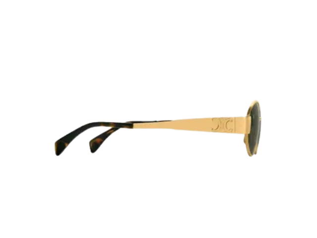 Celine Celine Triomphe Metal 01 Sunglasses In Metal Gold Green - view 3