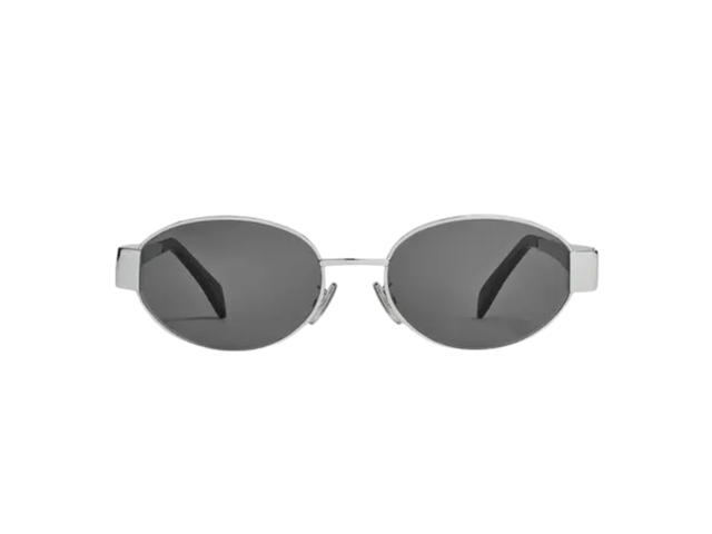 Celine Celine Triomphe Metal 01 Sunglasses In Metal Silver Smoke - view 2