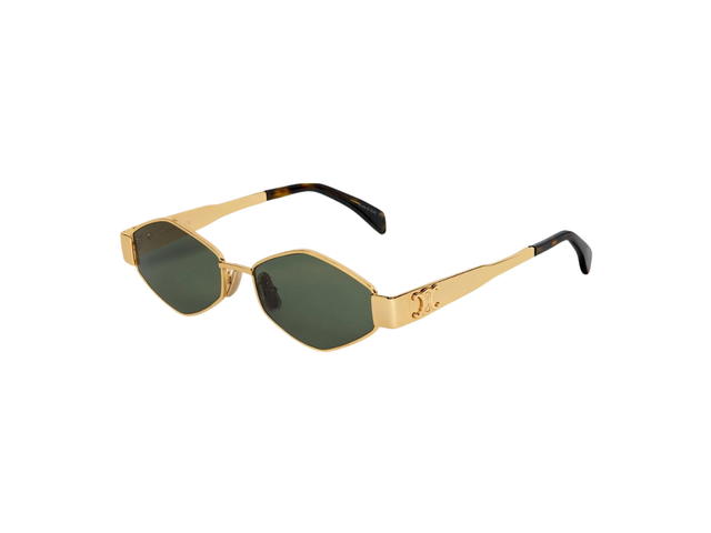 Celine Celine Triomphe Metal 02 Sunglasses In Metal Gold Green - view 3