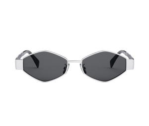 Celine Triomphe Metal 02 Sunglasses In Metal Silver Smoke