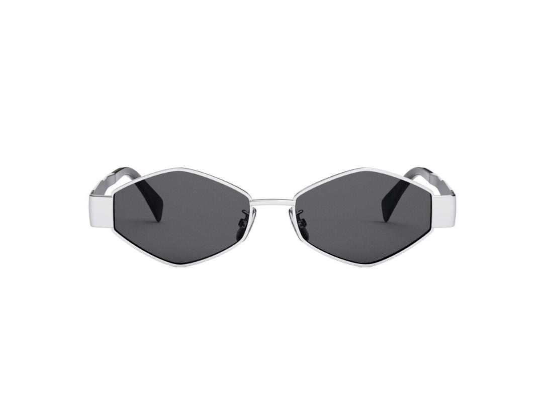 Celine Celine Triomphe Metal 02 Sunglasses In Metal Silver Smoke