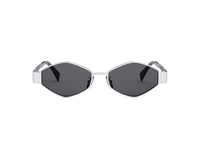 Celine Celine Triomphe Metal 02 Sunglasses In Metal Silver Smoke - view 1