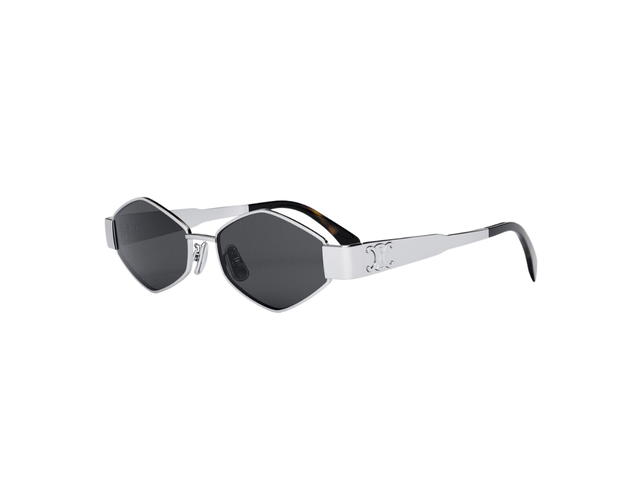 Celine Celine Triomphe Metal 02 Sunglasses In Metal Silver Smoke - view 3