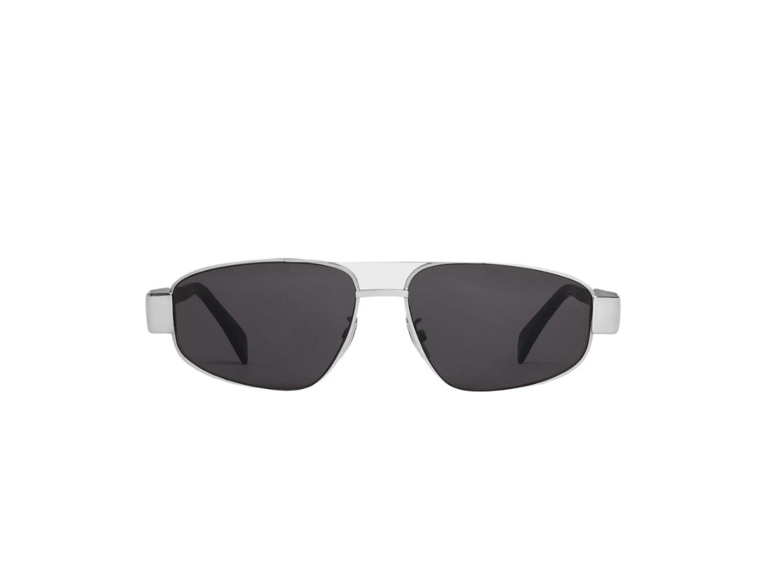 Celine Celine Triomphe Metal 03 Sunglasses In Metal - Silver/Smoke