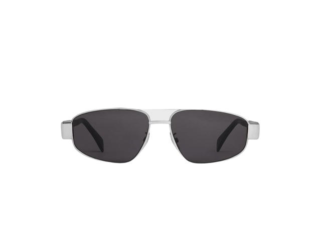 Celine Celine Triomphe Metal 03 Sunglasses In Metal - Silver/Smoke - view 1