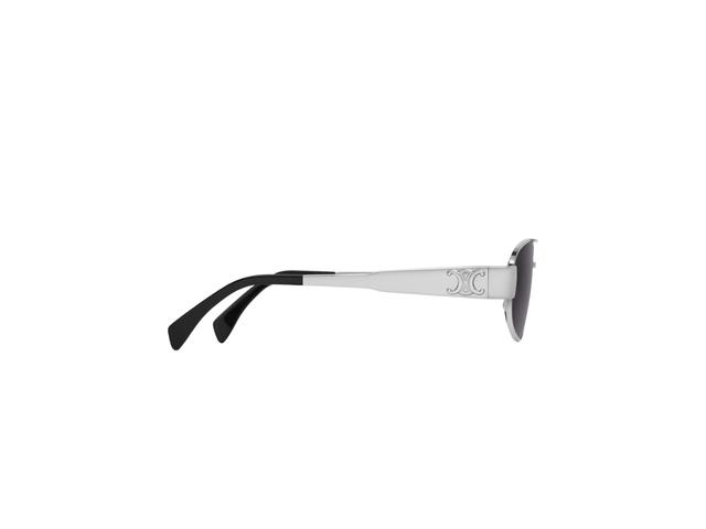 Celine Celine Triomphe Metal 03 Sunglasses In Metal - Silver/Smoke - view 3
