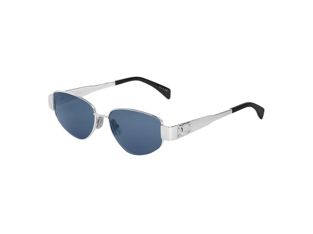 Celine Celine Triomphe Metal 04 Sunglasses In Metal Frame With Blue Lenses Silver - view 1