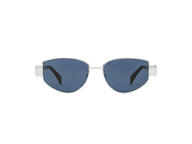 Celine Celine Triomphe Metal 04 Sunglasses In Metal Frame With Blue Lenses Silver - view 2
