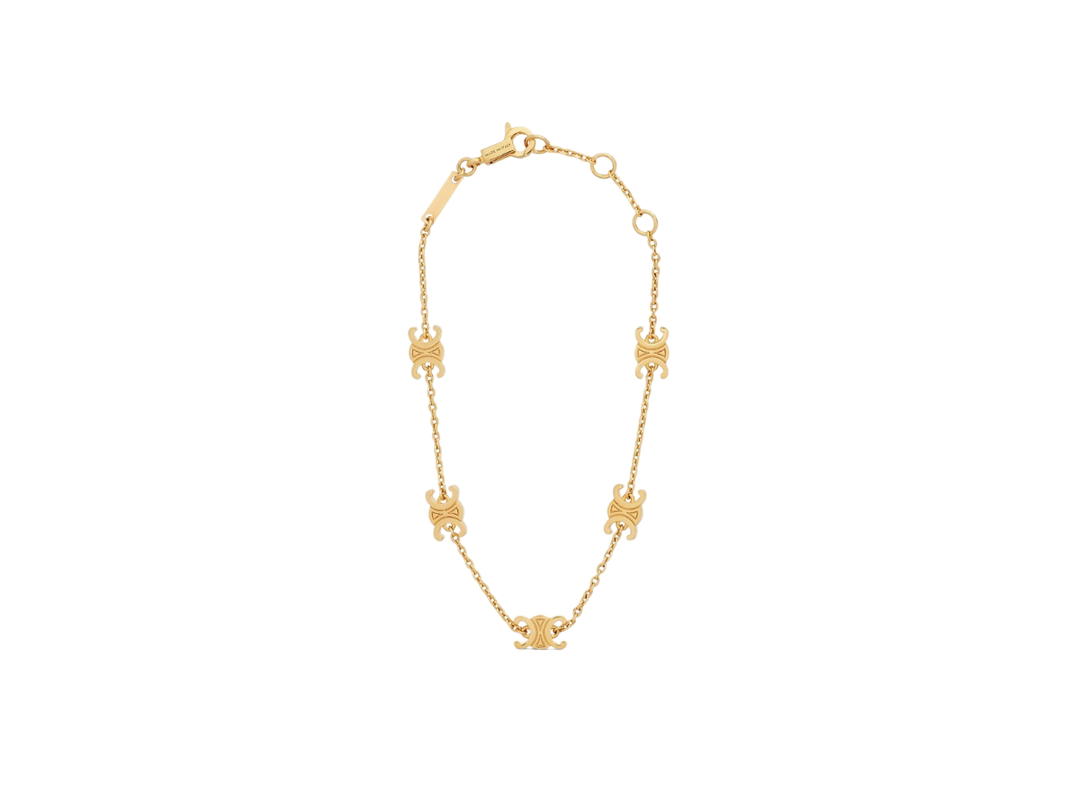 Celine Celine Triomphe Mini Triomphe Bracelet In Brass With Gold Finish Gold